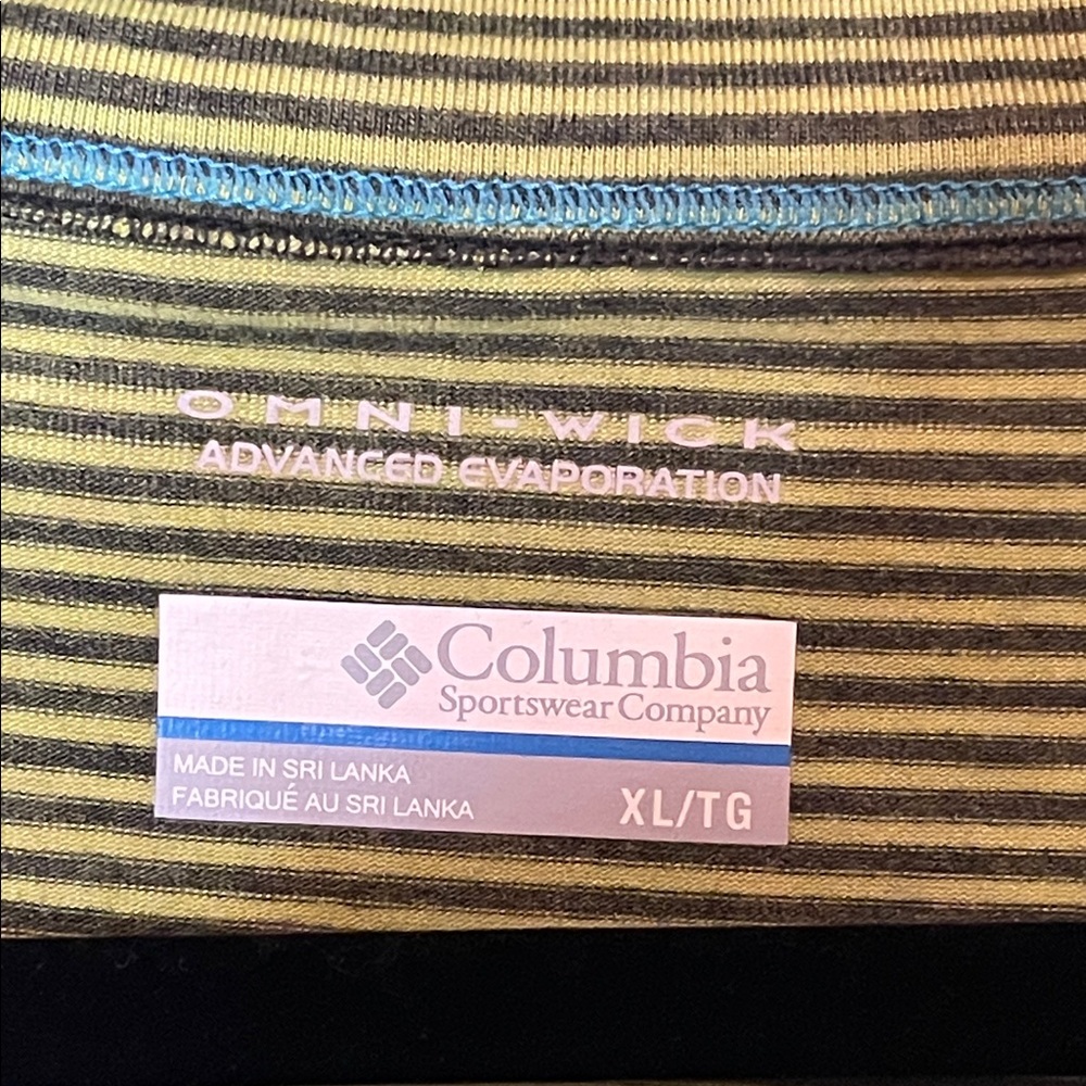 Olive and Light green Striped Quarter-Zip Columbia Pullover Women’s XL - Picture 6 of 8